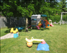 Large backyard.