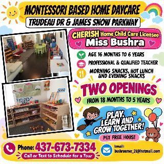 Cozy Nest Montessori Home Childcare in Milton (Licensed)